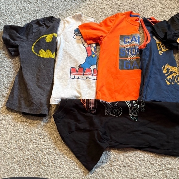 Size 4 Boys Shirt Bundle Lot Nike Batman Jurassic World Super Mario Cars Racing - Picture 2 of 9